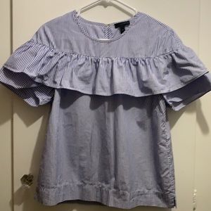 J Crew cotton stripped blouse.  Size 8.